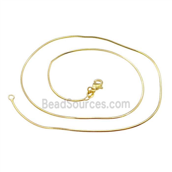 Copper Necklace FlatSnake Chain Unfaded Gold Plated