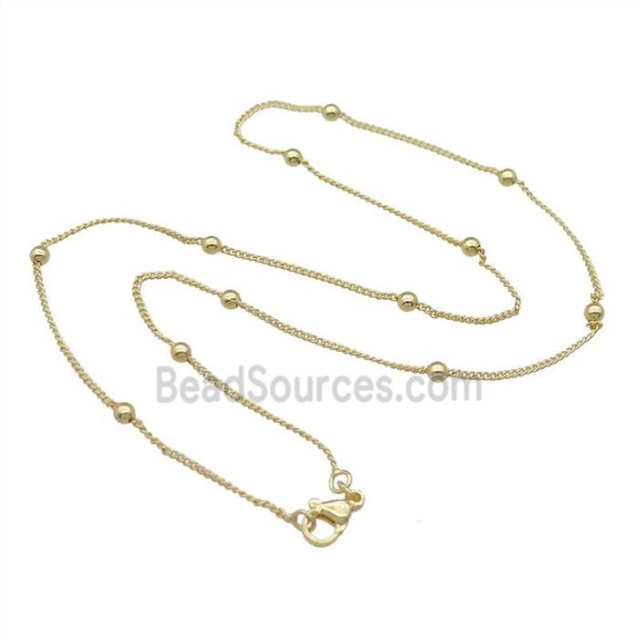 Copper Necklace Satellite Chain Curb Unfaded Gold Plated