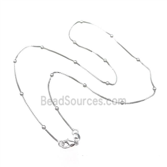 Copper Necklace Satellite BoxChain Unfaded Platinum Plated