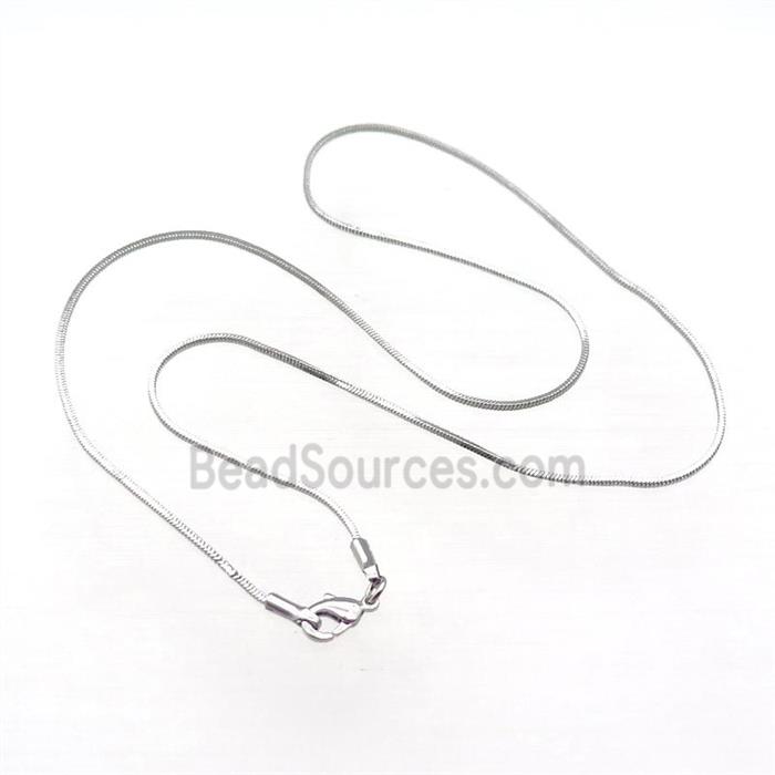 Copper Necklace Snake Chain Unfaded Platinum Plated