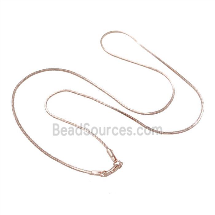 Copper Necklace Snake Chain Unfaded Rose Gold