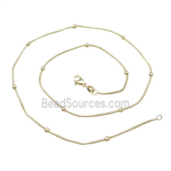 Copper Necklace Snake Satellite Chain Unfaded Gold Plated