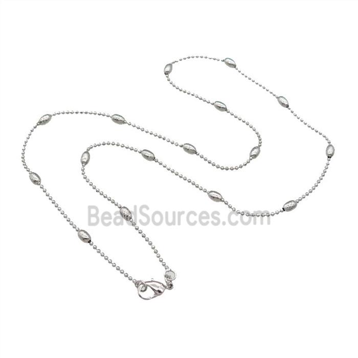 Copper Necklace Ball Chain Unfaded Platinum Plated