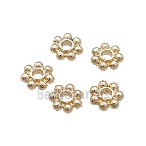 Copper Daisy Spacer Beads Unfaded Light Gold Plated