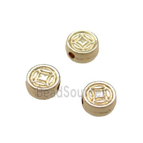 Copper Button Spacer Beads Unfaded Light Gold Plated