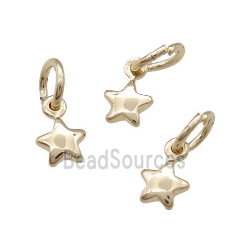 Copper Star Pendant Unfaded Light Gold Plated