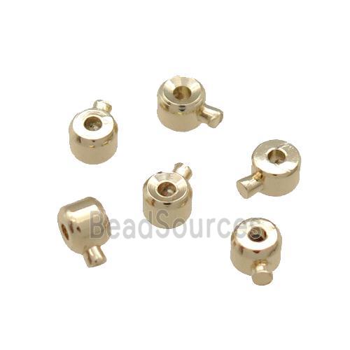 Copper Bead Stopper Unfaded Light Gold Plated