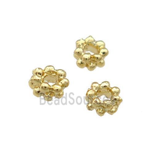 Copper Daisy Spacer Beads Unfaded Gold Plated