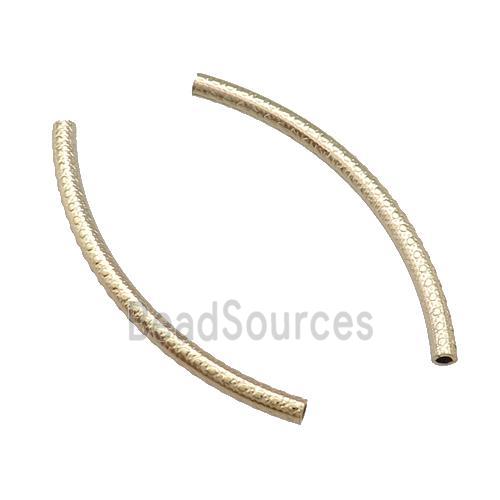 Copper Tube Beads Bend Light Gold Plated