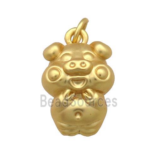 Copper Fortune Pig Pendant Unfaded Duck Gold