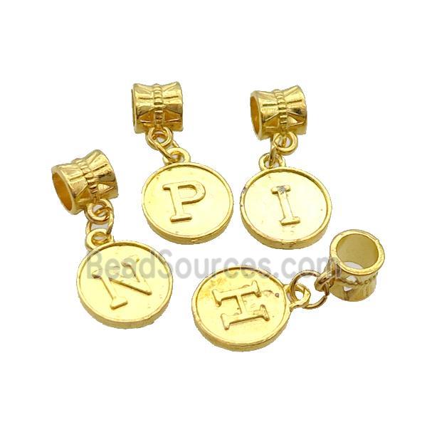 Alloy Pendant Mix Letter Gold Plated