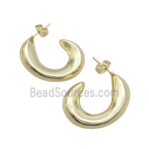 Copper Stud Earring Gold Plated