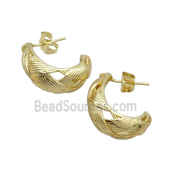 Copper Stud Earring Gold Plated