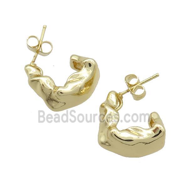 Copper Stud Earring Gold Plated