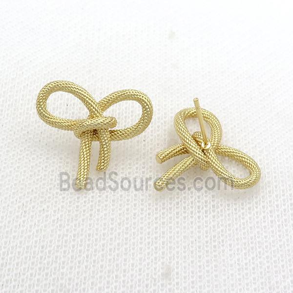 Copper Stud Earring Knot Gold Plated