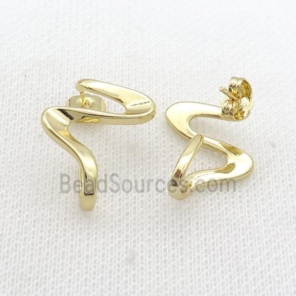 Copper Stud Earring Gold Plated