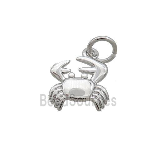 Copper Crab Pendant Platinum Plated