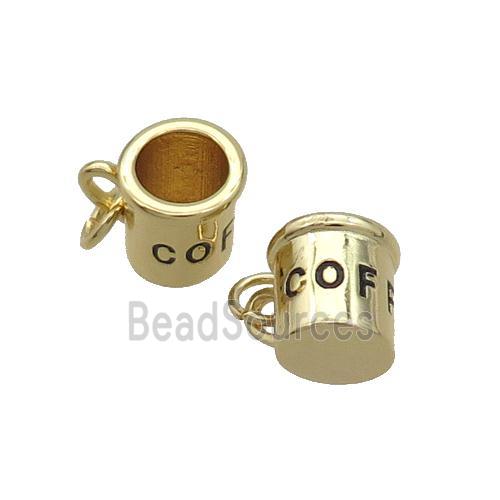 Copper Cup Pendant Coffee Gold Plated