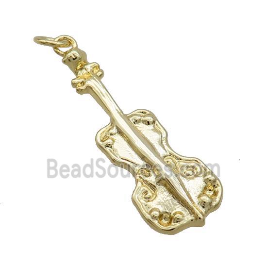 Copper Guitar Pendant Gold Plated