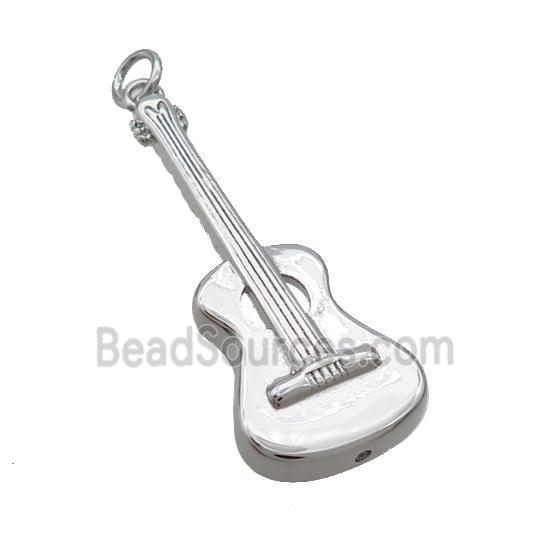 Copper Guitar Pendant Platinum Plated