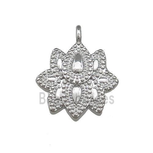 Copper Flower Pendant Platinum Plated