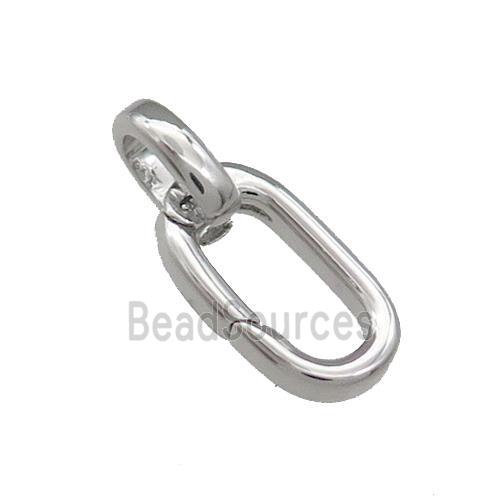 Copper Carabiner Clasp Platinum Plated