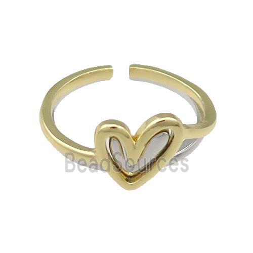 Copper Heart Rings Gold Plated