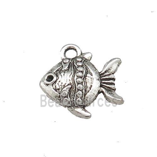 Tibetan Style Zinc Fish Pendant Antique Silver