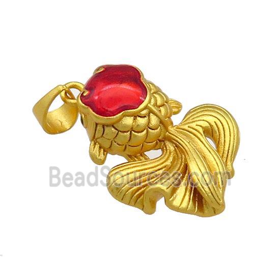 Copper Fish Charms Pendant Unfade 18K Gold Plated