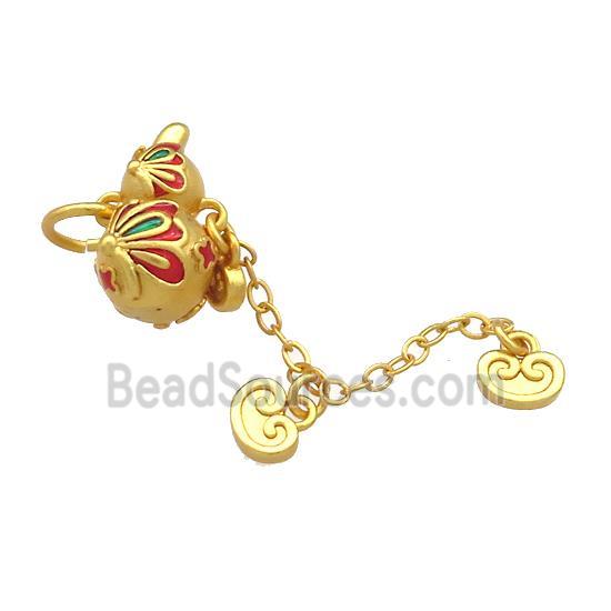 Copper Flower Pendant Multicolor Cloisonne 18K Gold Plated