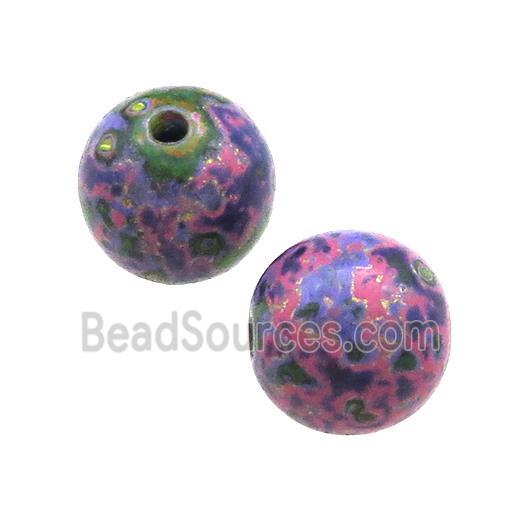 Wood Beads Multicolor Painted Smooth Round