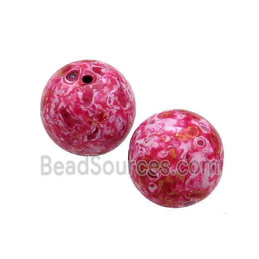 Wood Beads Pink Painted Smooth Round