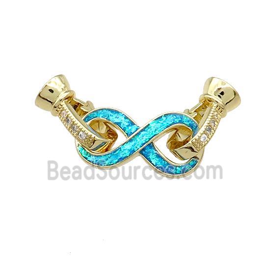 Copper Clasp Pave Fire Opal Zircon Infinity 18K Gold