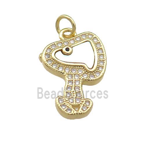 Copper Charms Pendant Pave Shell Zircon 18K Gold Plated