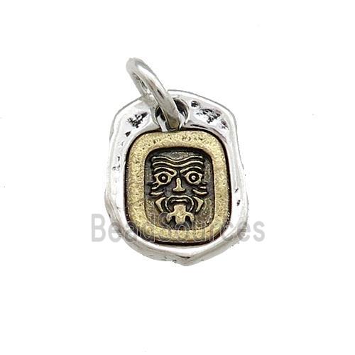 Tibetan Style Copper Pendant Chinese Mythical Beasts Totem Antique Silver Bronze