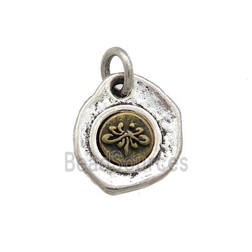 Tibetan Style Copper Slice Pendant Antique Silver Bronze