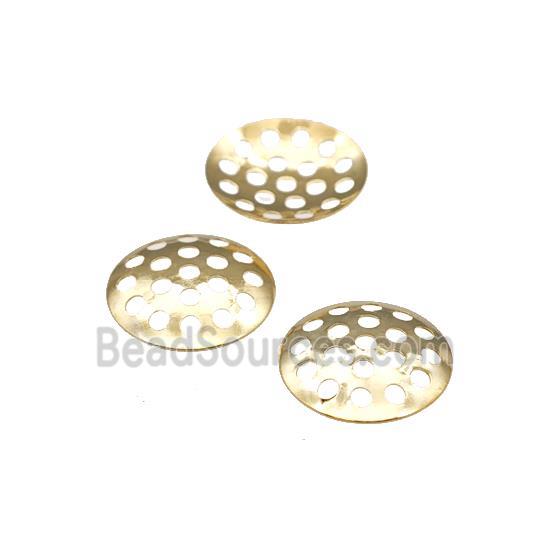 Iron Brooch Base Pad Cabochon Bezel Tray Setting Sieve Gold Plated