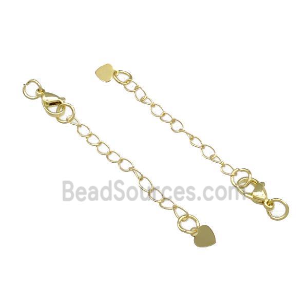 Copper Necklace Extender Chain Tail Gold Plated