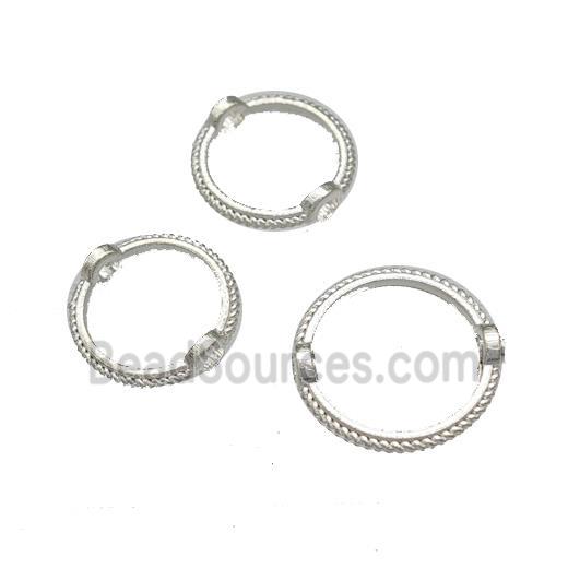 Zinc Ring Beads Circle Silver Plated