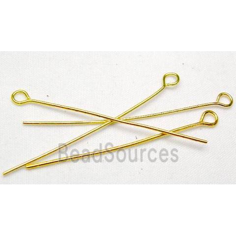 Iron Eye Head Pins Gold Plated