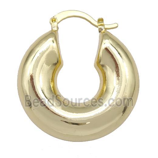 Copper Latchback Earrings Hollow 18K Gold Plated