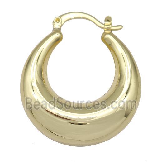 Copper Latchback Earrings Hollow 18K Gold Plated