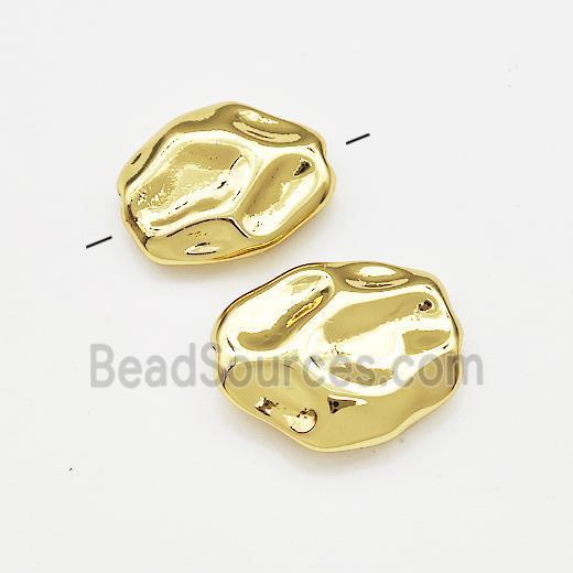 Copper Slice Beads Hammered Gold Plated