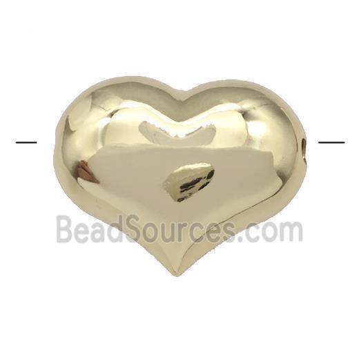 Copper Heart Beads Hollow Gold Plated