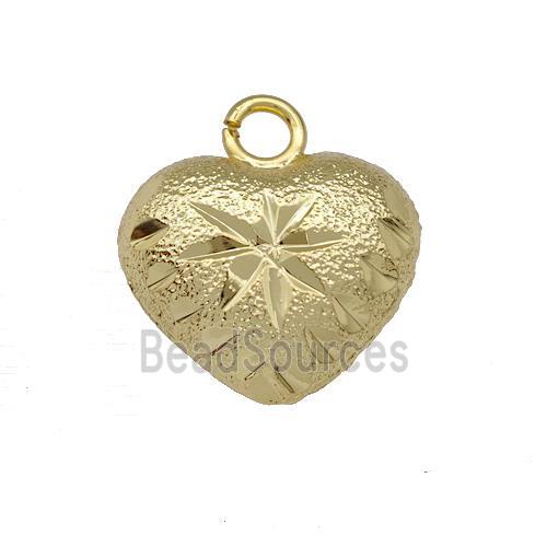 Copper Heart Pendant Brushed Hollow Gold Plated