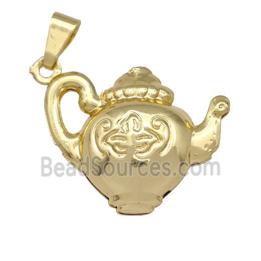 Copper Teapot Pendant Gold Plated