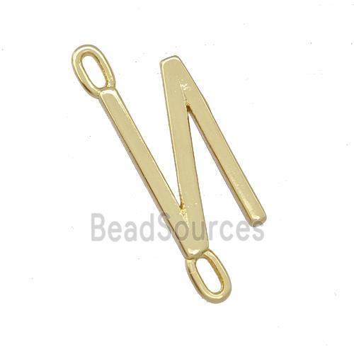 Copper Connector Letter-N Gold Plated