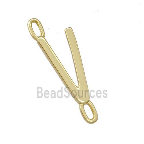 Copper Connector Letter-V Gold Plated