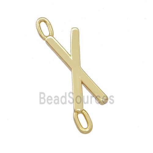 Copper Connector Letter-X Gold Plated