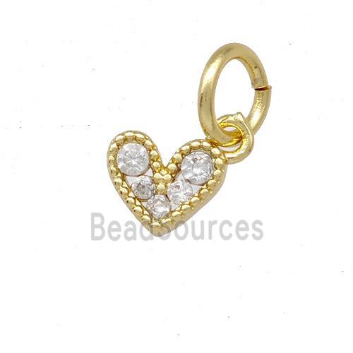 Copper Heart Pendant Pave Zirconia Gold Plated